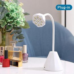 Sèchers à ongles Plug-in Mini lampe à LED 24 / 27W Sécheur Faux Manucure Glue Glue Séchage rapide Lumière UV 360 ° Tableau pliable