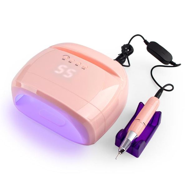 Sèche-ongles Portable sans fil 2-en-1 perceuse 30000 tr/min avec lampe à LED 78w UV sèche Machine Gel photopolymérisable haute puissance