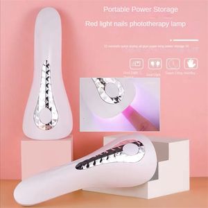 Sèche-ongles Portable LED Gel UV Cabine de séchage des ongles Mini lampe de poche Manucure portable Lumière rouge Mini modèle de charge sans fil 230619