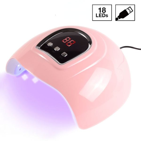 Secadores de uñas Máquina portátil de secado de uñas rosa Lámpara LED UV 30/60 / 90s Temporizador Cable USB Uso doméstico Secador de barniz de gel UV Herramienta de lámpara de uñas LED 230606