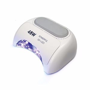 Nageldrogers Professionele dubbele chip Uvled Lamp 48W Quick Curing nagelddroger Digitale timing Handsensor Varnish Solidify Manicure Machine 230323