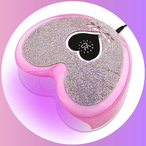 Nageldrogers Professionele nagellamp met strass Nagelgeldroger Pedicuremachine LED-licht voor nagels Hartvorm Nagel UV-LED-lamp 230606