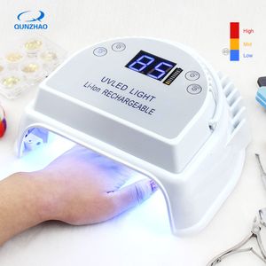 Séchoirs à ongles QUNZHAO Uv Led sèche-ongles lampe pour ongles avec batterie forte puissance Gel polisseur Machine de polymérisation vernis lumière lampes de thérapie 230824