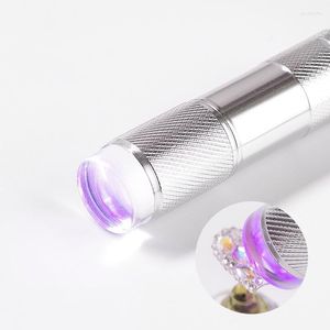 Nageldrogers zilveren kleur handheld kunst uv perslichtlamp met siliconen stamper kopstempel Polish print snel dry prud22