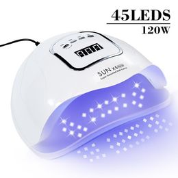 Nageldrogers zon x5 LED max manicure lamp 45 LED's UV voor nagels genezen Poolse gel droger lampen gereedschap 230814