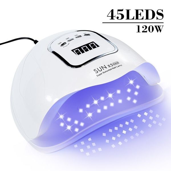 Sèche-ongles soleil x5 LED max manucure lampe 45 LEDS UV pour ongles guérison des lampes de sèche-linge en gel polonais 230831