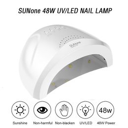 Secadores de uñas Sunone 48W Lámpara LED UV para uñas Secado de esmalte de gel profesional con 4 temporizadores de engranajes Secador inteligente Herramientas de equipos de manicura 230825