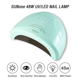 Nageldrogers Sunone 48W UV LED -lamp voor nagels Professionele gel Poolse drooglamp met 4 Gear Timer Proteerbare Smart nageldroger Nagelgereedschap 230325