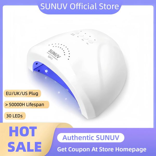 Secadores de uñas Sunuv Sunone 48W Profesional Lampe LED Manicura Lámpara UV Secador para máquina de gel Sensor infrarrojo 231204