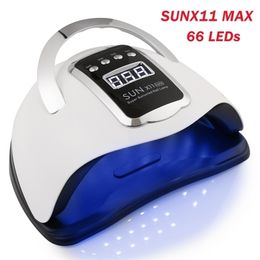 Nageldrogers SUNX11 MAX Licht UV LED-lamp voor manicure Snel uithardende gellak 66 leds Machinedrogen 220829