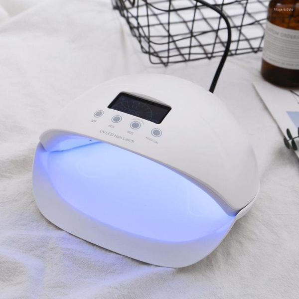 Secadores de uñas Botón táctil LED UV Lámpara secadora 50W Profesión Pantalla LCD Manicura Luz Ajuste Curado Polaco Gel Herramienta