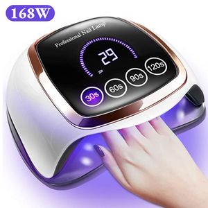 Nageldrogers UV LED -lamp voor nagels drogen manicure lamp met geheugenfunctie LCD Display 168W Professionele LED NAIL LAMP NAK ART SALON Tools 230313