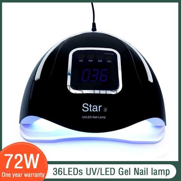 Sèche-ongles UV LED Lampe Nail 72W Sèche-ongles Machine Star 2 UV Gel Polonais Séchage Rapide Avec Minuterie Inférieure Écran LCD Ongles Four Gel Lampe À Ongles x0828