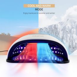 Secadores de uñas Ventilador de aire frío caliente Secador de uñas 120W 60 luces LED Esmalte de gel Curado rápido Lámpara de uñas UV Secado por ventilador Calefacción Enfriamiento Secador de aire para uñas 230824