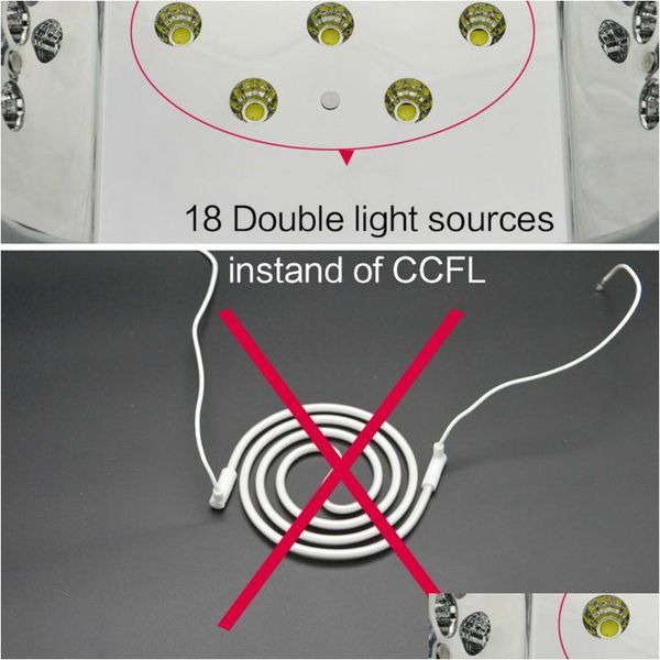 Secadores de uñas al por mayor-Sensor UV LED Lámpara de uñas Secador en forma de diamante 36W Curado de luz blanca para uñas de gel Polaco Arte Entrega de gota Heal Dhfgg