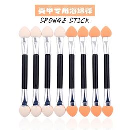 Outil d'amélioration des ongles Brosse à paupières Brosse à paupières Stick Magic Mirror Brush Rubber Double Head Two Two Side Small Brush 10 Aluminium T