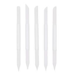 Fichiers de ongles 5pcs en verre cuticule pusteur de fichiers de pusteur Crystal en forme de cylindre4537118