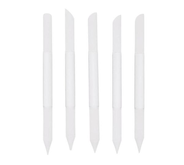 Fichiers de ongles 5pcs en verre cuticule pusteur de fichiers de pusteur Crystal en forme de cylindre3038344