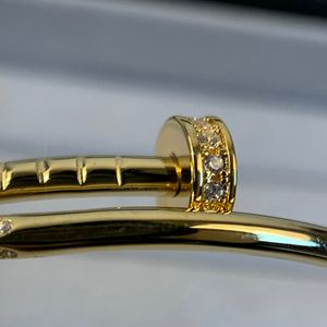 Nagel fijne nagels armband sterling sier holle elastische armband vergulde diamant voor vrouw designer officiële originele editie