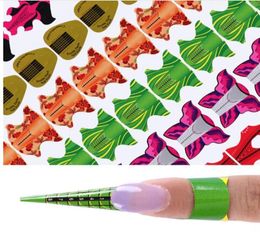 Nagelvorm 100 pcsroll lijm voor UV -gel extensie Bloem Kite Ovaal vierkante vorm Art Tool Diy Tips Manicure Kits6565543