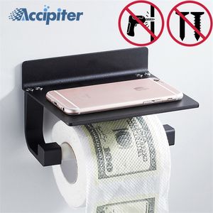 Porte-téléphone en papier de salle de bain gratuit avec des téléphones mobiles de salle de bain étagère.