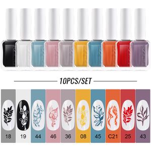 Nail Gel 10 8 6 Pcs Art Stamping Polish Set pour Timbre Plaque Peinture Vernis Ongles Noir Blanc Vert Rouge Manucure Laque 230706