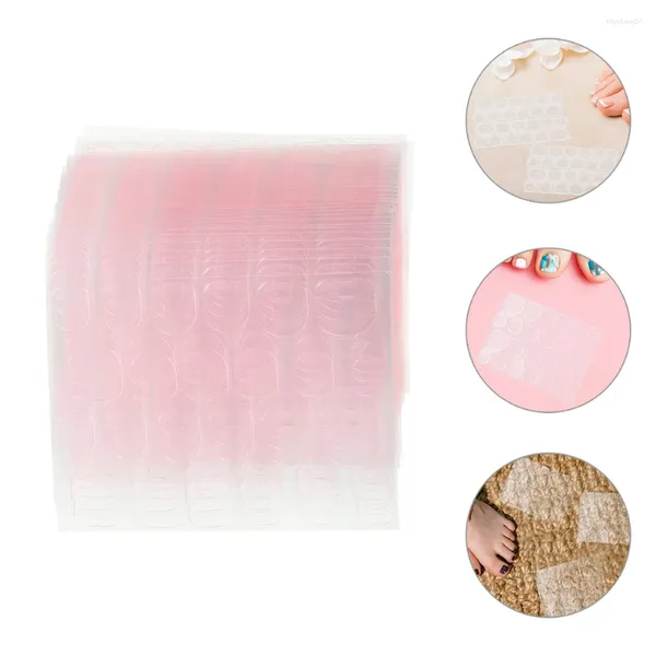 Gel pour ongles 100 feuilles d'étiquettes d'ongles en gelée autocollants onglets de colle adhésive fausse presse sur Double face