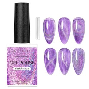 Nagelgel 10 ml Cat oog Poolse Paarse UV afwezig 9d brede magnetische email Lak Glitter Velvet Art Varnish Q240507