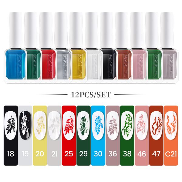 Gel pour ongles 11ml Set de vernis à estampage Or Argent Noir Blanc Vernis d'impression d'art pour la conception de plaque de timbre Manucure Peinture à l'huile 230715