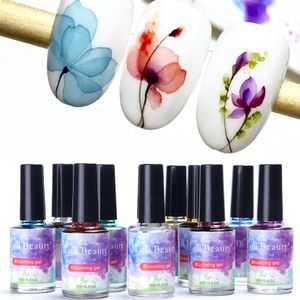 Nail Gel 12 Fles Aquarel Inkt Polish Bloeiende Bloemen Gradiënt Marmer Schilderen Salon Rook Effect Art Vernissen NT895 230726