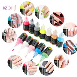 Nail Gel 12 colores DIY Salon Airbrush Art Inks Set Pigmentos de esmalte para pintar Stencil Creative 230726