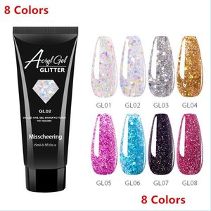 Gel à ongles 15ml Gel Nail Acrylique Glitter Rose Blanc Clair UV LED Conseils de construction Slip Extension rapide Polonais 100pcs Drop Livraison 2022 H Dhq0C