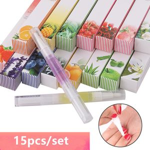 Nail Gel 15Pcs Nail Nutrition Oil Pen Cuticule Revitalizer Oil Flavor Set Manucure Soften Pen Traitement Nail Art Tool Nail Cuticle Oil Pen 230703