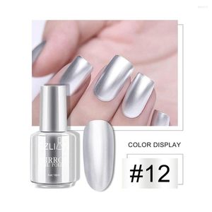 Nagelgel 18 ml professionele zilveren Poolse roestvrijstalen lijmspiegeleffect Longlasting synthetische hars