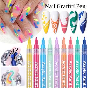 Nail Gel 1Pc Étanche Nail Art Graffiti Stylo Lignes Abstraites Fleur Croquis Dessin Nail Peinture Ligne Brosse DIY Ongles Accessoires Outils 230706