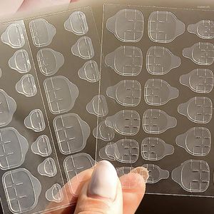 Gel pour ongles 20 feuilles d'autocollants adhésifs double face Onglets de colle Faux ongles Big Press Ruban en plastique