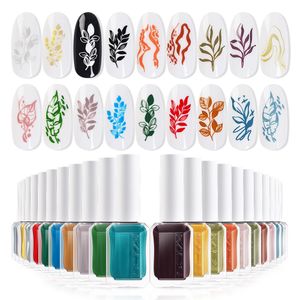 Nail Gel 24 12 10 Stuks Set Stempelen Polish Set Voor Plaat Verf Vernis Lucht Droog Manicure Print Lak 230706