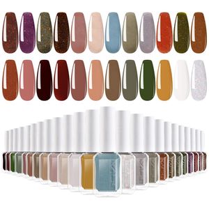 Gel de uñas 2412PCS 11ml Juego de esmaltes Barniz de manicura Laca de brillo reflectante Rosa Azul Rojo Blanco Todos los colores No necesita lámpara 230726