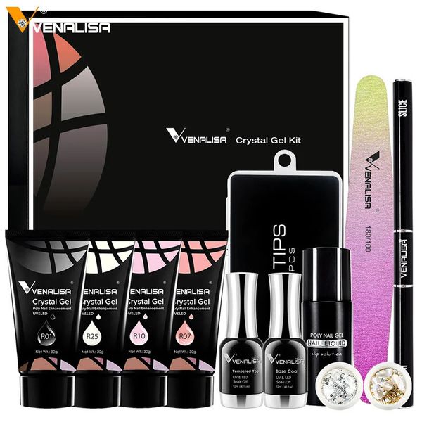 Vernis à ongles 30g VENALISA Gel acrylique VIP Kit clair Camouflage couleur cristal Poly Gel à ongles construction rapide UV LED Gel tranche brosse forme d'ongle 231127