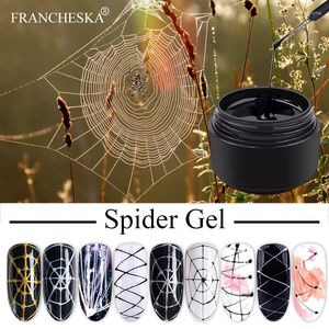 Nagelgel 6 kleuren Professioneel Draw schilderen Spider Art Design Pure Color Soak Off UV 3D Silk Nails Pools