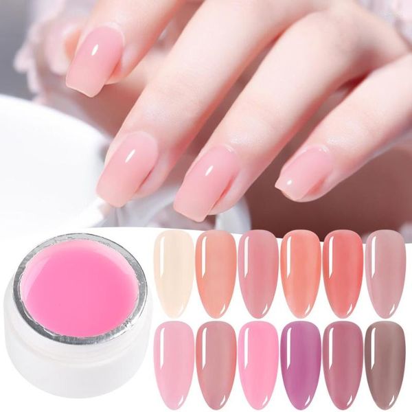 Gel de uñas 6ml Jelly Pink Nude Polish Lacas Colores translúcidos Soak Off UV LED Art Barnices Manicura TR1777