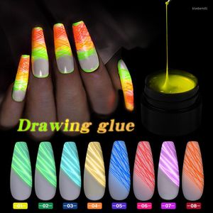 Gel para uñas, 7ml, dibujo de alambre, esmalte de uñas, telaraña, barniz, pintura, delineador, diseño DIY, laca blanca y negra, pegamento UV de seda elástica