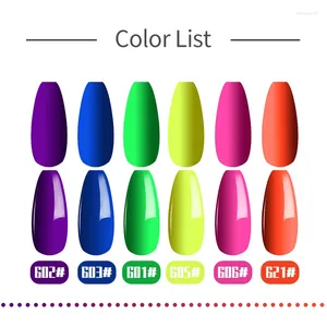 Gel à ongles 8ml Francheska Neon Color Series Vernis UV coloré d'été pour ongles Semi Permanent Art