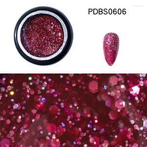 Gel pour ongles 8 ml paillettes paillettes vernis couche de finition hybride vernis cristal miroitant Bundi colle brillant laque décor