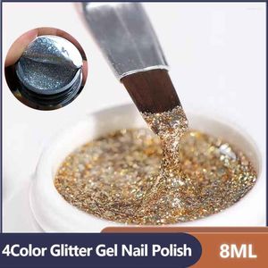 Nagelgel 8 ml gouden glitter Vernis semi permanente Poolse platina met hoge dichtheid voor kunst /schildernagels