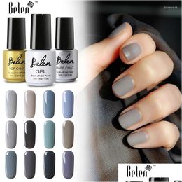 Gel de uñas Belen 7 ml Gris Negro Blanco Color Polaco UV Lámpara LED Semi Permanente Soak Off Barniz Híbrido DIY Art Lacquer Drop Entrega Heal Ot8Mu