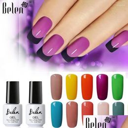 Vernis à ongles Belen 7ml vernis à ongles UV LED série de couleur supérieure lampe de base Art Design laque livraison directe santé Salon de beauté Ot4P5