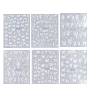 Nagelgel Vlinder Strass Stickers 6 Vel Art Holografische Zelfklevende Uitgehold