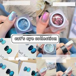 Nail Gel Cat Eye Collection bleu rose rose photo Gue Glue Ice de glace blanche Crystal Polon Light For Nails Q240507