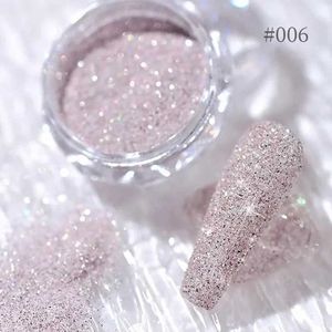Gel de ongle cristal diamant poudre arc-en-ciel couleur brillant art paillement pigment holographique micro-foret en verre de manucure de manucure Q240507